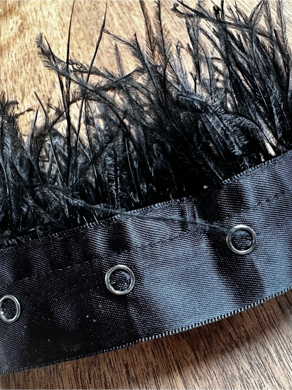 J. Crew Black Maribou Sleeve Trim Accents